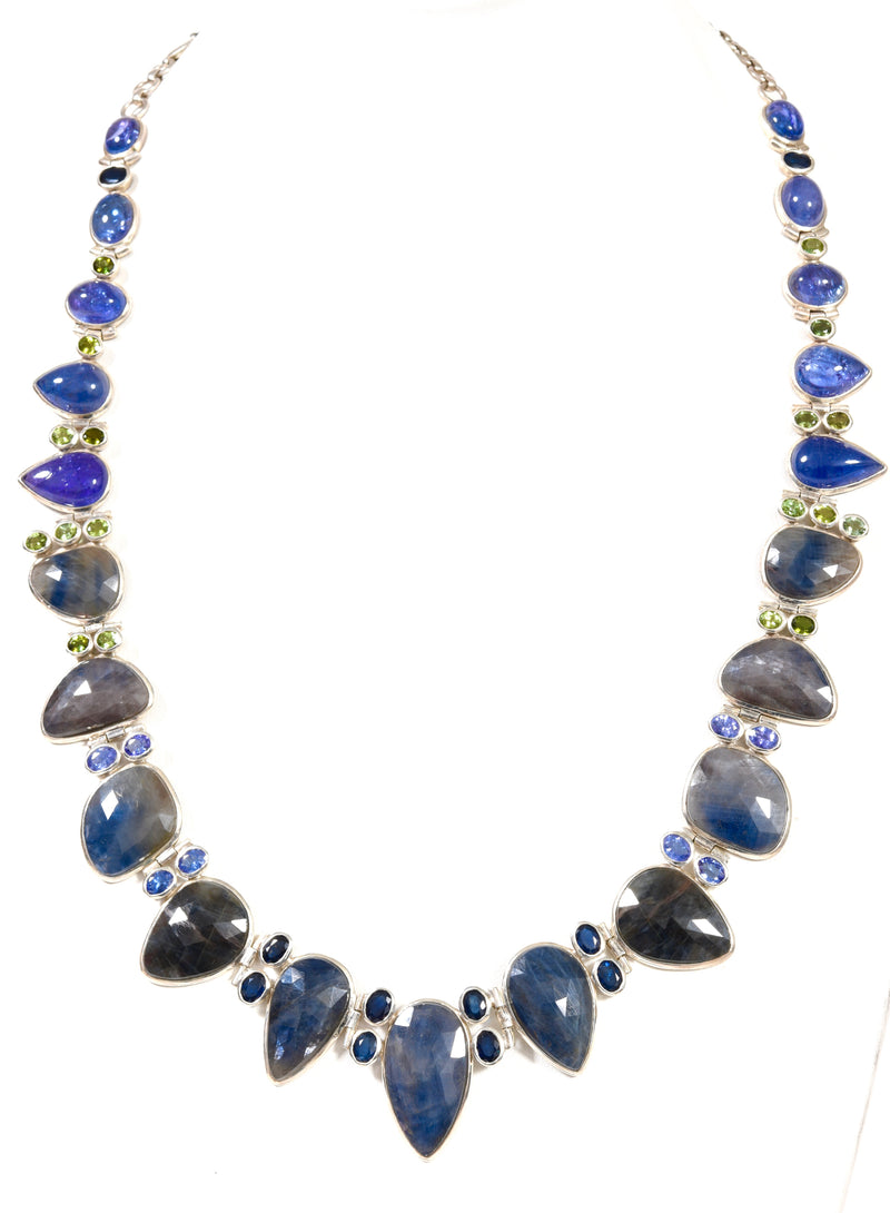 "Sapphire Tanzanite Necklace"