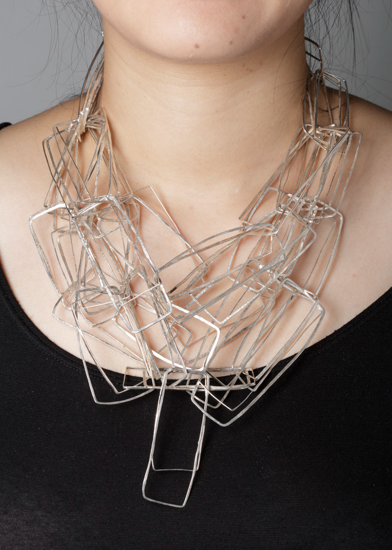 Sterling Silver square chain link necklace