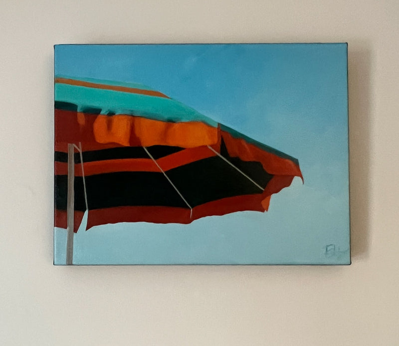 "Orange Striped Umbrella"