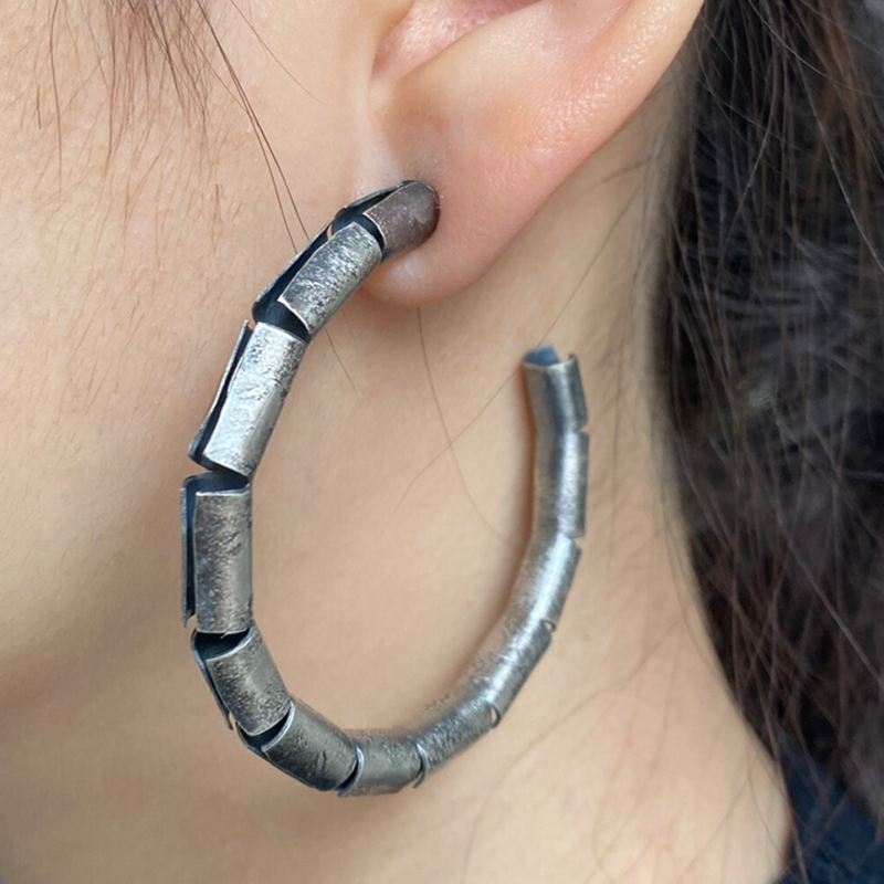 "Open Tube Hoop Earrings"