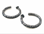 "Open Tube Hoop Earring Oxidized"