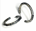 "Open Tube Hoop Earring Oxidized"