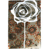Abstract water color paitning of a white rose on brown background by Carol Bennett