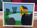 "Orange House on Pond"