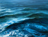 Oil painting by Whitney Knapp of deep blue ocean water