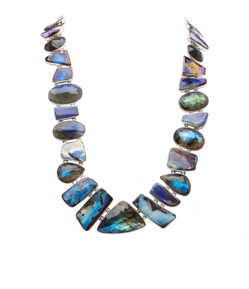 "Silver Opal Mystic Necklace"