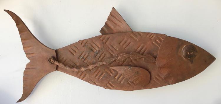 Bronze Sculpture of a fish by Hugh Holborn