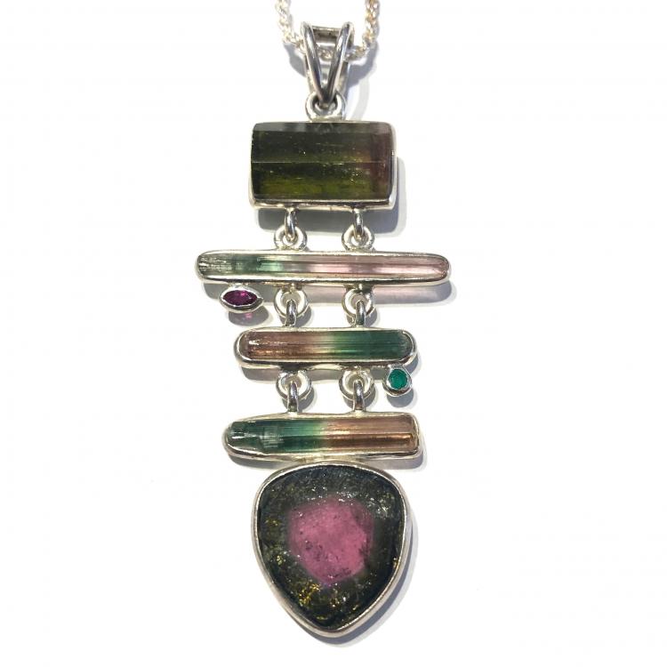 "Tourmaline Ladder Pendant"