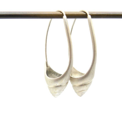 Hannah Blount sea snail hoops in sterling silver