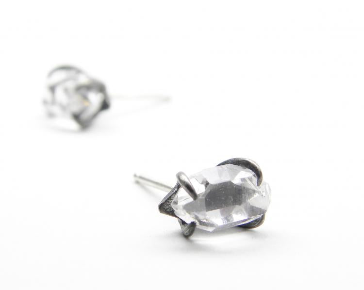 "Tiny Sticks & Stones Herkimer Diamond Studs"