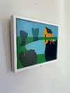 "Orange House on Pond"