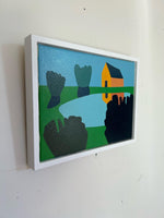 "Orange House on Pond"